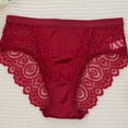 thumbnail image 2 of WULMLEO Sexy Lace Mid-Waist Briefs for Women, Temptation Push Up Panties, Comfortable Ladies Intimates Lingerie Red XL, 2 of 3