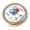 thumbnail image 4 of Gauges Manifold Gauge Set for R410A R22 R134a R404A Refrigerant 3 Way Household Safety Valves 3 Hoses Adapters ,Wide Use, 4 of 7