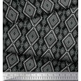 thumbnail image 2 of Soimoi Black Cotton Duck Fabric Diamond & Triangle Geometric Print Fabric by Yard 42 Inch Wide, 2 of 3