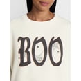 thumbnail image 4 of Women's Halloween Gothic Boo Graphic Fleece from Way to Celebrate, Sizes S-4X, 4 of 5