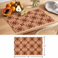 thumbnail image 6 of Orange Abstract Floral Placemats Set of 6, Country Vintage Tribal Exotic Flower Non-Slip Place Mats Washable Table Mats for Kitchen Dining Table Decorations Indoor/Outdoor, 6 of 9