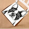 thumbnail image 1 of Cojín para silla ABPHQTO Boceto en blanco y negro de un cervatillo Boston Terrier 40x40 cm, 1 of 1