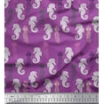 thumbnail image 1 of Soimoi Georgette Viscose Fabric Jellyfish & Seahorse Ocean Printed Craft Fabric by The Yard 42 Inch Wide, 1 of 1