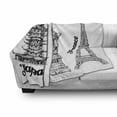 thumbnail image 3 of Eiffel Tower Soft Flannel Fleece Throw Blanket, Famous Monuments of Liberty Eiffel Tower Japanese Building Urban, Cozy Plush for Indoor and Outdoor Use, 50" x 60", White Black, by Ambesonne, 3 of 6