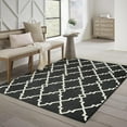 thumbnail image 5 of 9â€™x13â€™ Black and Ivory Trellis Indoor Outdoor Area Rug, 5 of 9