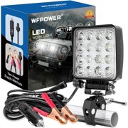 LED Boat Spotlight with Mounting Clamp, Two Way Power Boat Light | Super Bright LED Spreader Pod Boat Spot Light 48W, 12V Marine Lights with Cigarette & Clamp for Fishing T-Top Truck 4X4 SUV