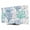 Blue Teal Grey, variant on TV Cover 43'', Blue Grey Coral Coastal Elastic Stretch TV Screen Dust Cover Indoor, Summer Beach Seaside Nautical Washable Anti-Dust Protector Covers, Universal Fit for Flat Curved LED LCD TVs