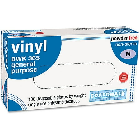 Boardwalk 365M General-purpose Vinyl Gloves, Latex-free, 4 Mils, Medium, Clear, 100/box