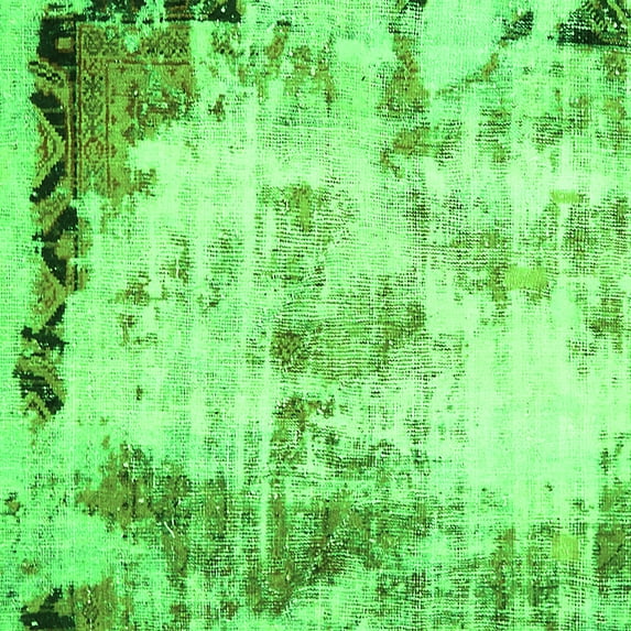 Ahgly Company Indoor Square Abstract Green Modern Area Rugs, 8' Square