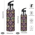 thumbnail image 2 of Yayeee 20oz Insulated Water Bottle Double Wall Stainless Steel with Flip Straw Lid, Gold and Purple Floral Pattern, 2 of 7