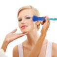 thumbnail image 4 of 7PCS Premium Synthetic Makeup Brushes - Crystal Handle Blue Bristles, Makeup Brush Kit, Brochas Para Maquillaje, Eyeshadow, Concealer, Foundation, Beauty Tools, Travel, Birthday, Christmas Gift, 4 of 5