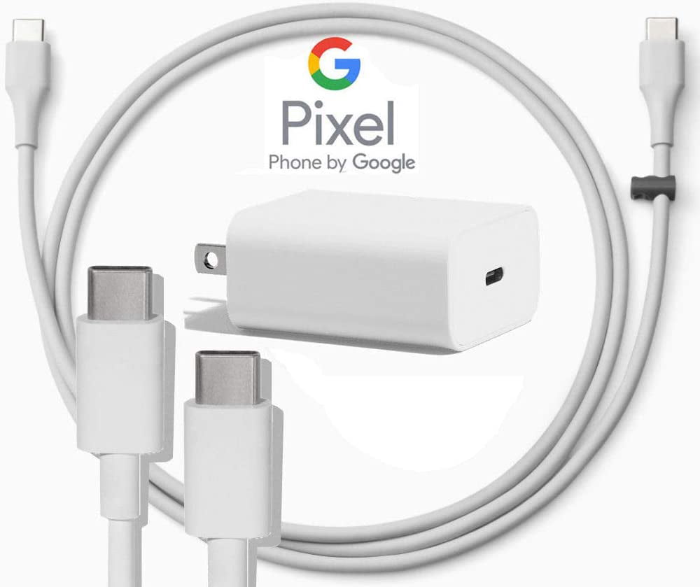 18W 3A Charger + 3 Foot USB-C, C-C Cable Google USB-C Charging Rapidly Charger for 2nd & 3rd Gen Pixel devices 