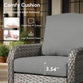 thumbnail image 4 of Vcatnet 7 Pieces Outdoor Conversation Set High Back Sectional All Weather Wicker Patio Furniture with Swivel Glider Chairs & Coffee Table, Dark Gray, 4 of 10