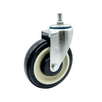 Shopping Cart Swivel Caster - 5" Polyurethane w/1/2 Threaded Stem - SCC