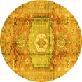 thumbnail image 1 of Ahgly Company Indoor Round Abstract Yellow Modern Area Rugs, 4' Round, 1 of 4