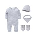 thumbnail image 2 of Coerni Baby Boy Girl Knit Jumpsuit Romper Toddler Coming Home Outfit Kids Gender Neutral Clothes 3 6 9 12 Months Baby Outfits 4pcs, 2 of 9