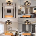 thumbnail image 3 of Lámpara de techo semi empotrada de 6 luces, lámpara de salón de estilo rústico moderno, lámpara de luz negra, lámpara de techo moderna, 3 of 7