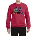 thumbnail image 2 of Wild Bobby, Colorful Rainbow Pomeranian Dog Animal Lover Unisex Crewneck Graphic Sweatshirt, Vintage Heather Red, Large, 2 of 3