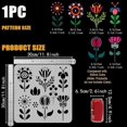 thumbnail image 2 of Folk Art Inspired Reusable Stencil with Floral Design 11.8x11.8 Inches Ideal for Painting Decorative Flowers, 2 of 5