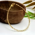 thumbnail image 3 of Fire Opal 2-2.5mm Tyre & Round Shape Smooth Cut Beads 7 inch Gold Plated Clasp Bracelet for men, women, unisex. Link Chain Stacking Bracelet.|LINK_02889, 3 of 4