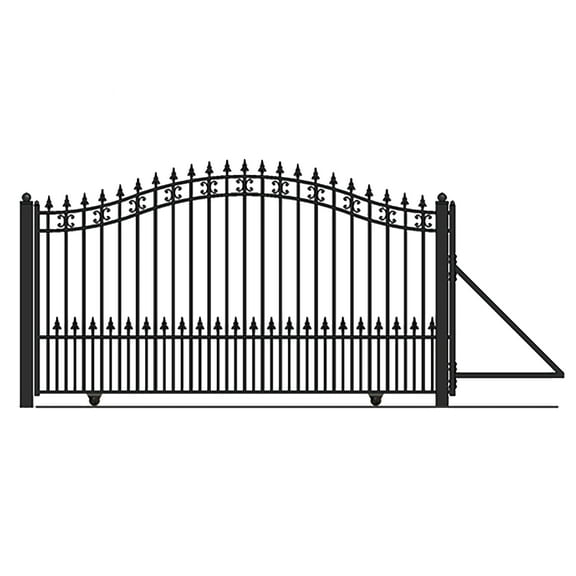 ALEKO Steel St. Louis Style 14' Single Driveway Gate Powder Coated Black