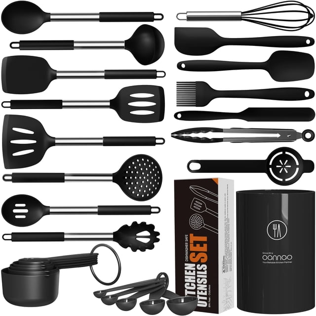 Juego de utensilios de cocina oannao de silicona resistente al calor, 18 piezas