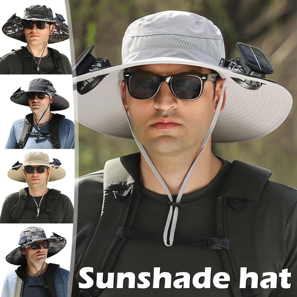 Outdoor Sun Hat with Dual Solar Fans – Large Brim Cooling Hat for Men & Women, USB Rechargeable