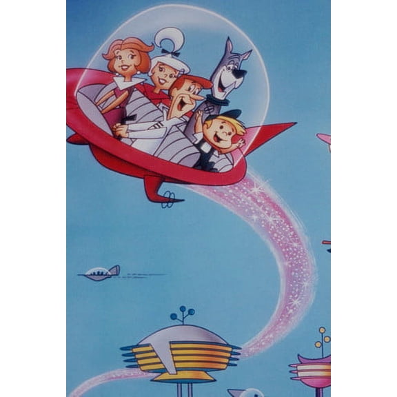 The Jetsons cult TV series 24x36 Poster Jetson family in space craft by house