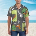thumbnail image 4 of Lsque Cartoon Dinosaurs pattern Hawaiian Shirt for Men, Unisex Summer Beach Casual Short Sleeve Button Down Shirts-Large, 4 of 9
