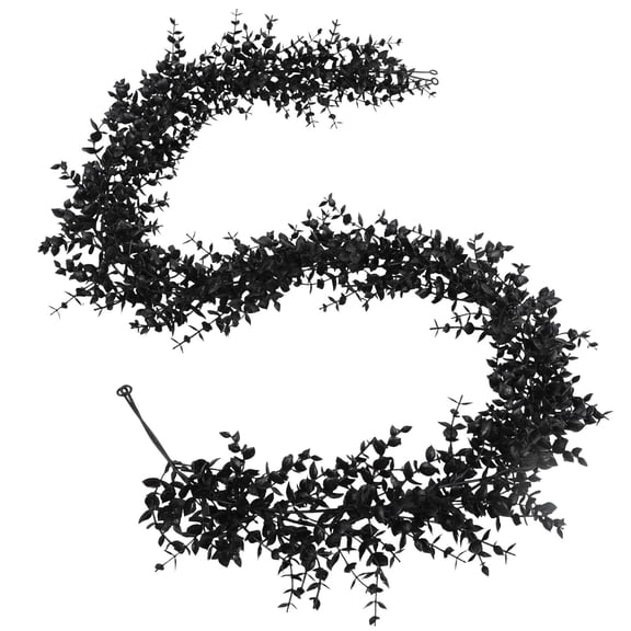 OAVQHLG3B Black Leaf Garland, Floral Vine, Halloween Hanging Decoration for Mantel, Wall, Doorway
