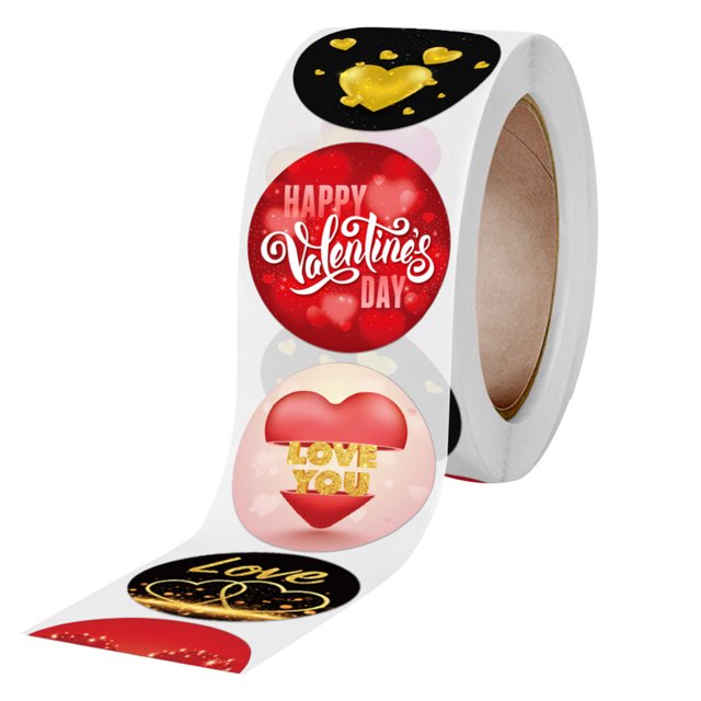 MasteelfCA 1 Rouleau 500 Pcs Autocollants de la Saint-Valentin Autocollants de Scellage Décoration Cadeau