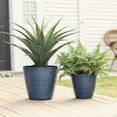 thumbnail image 5 of Modern Round Planters Set - Blue Tapered Outdoor Decor - 11 Inch Planter - 2 Piece Polypropylene Planter Set, 5 of 6