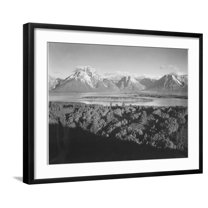 Art.com Mt. Moran And Jackson Lake From Signal Hill Grand Teton NP Wyoming. 1933-1942 Art Print by Ansel Adams, Black Frame Wall Art, 29" x 23"