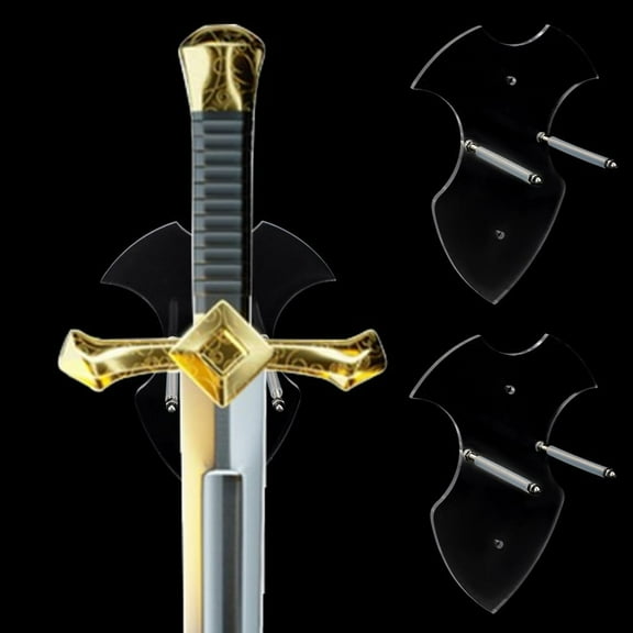 Acrylic Sword Holder Wall Mounted Sword Rack with Iron Screws Clear 200x150x4mm