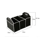 Car Trunk Organizer Cargo Organizer Folding Caddy Storage Collapse Bag Bin for Car Truck SUV 3 Section Collapsible Storage Box Black Podofo