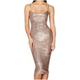 thumbnail image 2 of Horkkom Sparkly Sequin Dress for Women Spaghetti Strap Bodycon Club Long Dresses Party Night, Gifts for Women, 2 of 3