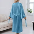 thumbnail image 4 of NAFUU Silk Robes for Women Pajamas Shawl Collar Satin Bathrobe Long Bride Wedding Party Robe Lightweight Sleepwear Elegant V Neck Robes Homewear Comfy Home Clothes, 4 of 6