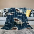 thumbnail image 2 of Shiartex Sharks Ocean Pattern Gifts Blanket Super Soft Flannel Blankets for Bed Sofa Living Room Decor All Seasons Bed Blanket 60x80in, 2 of 6