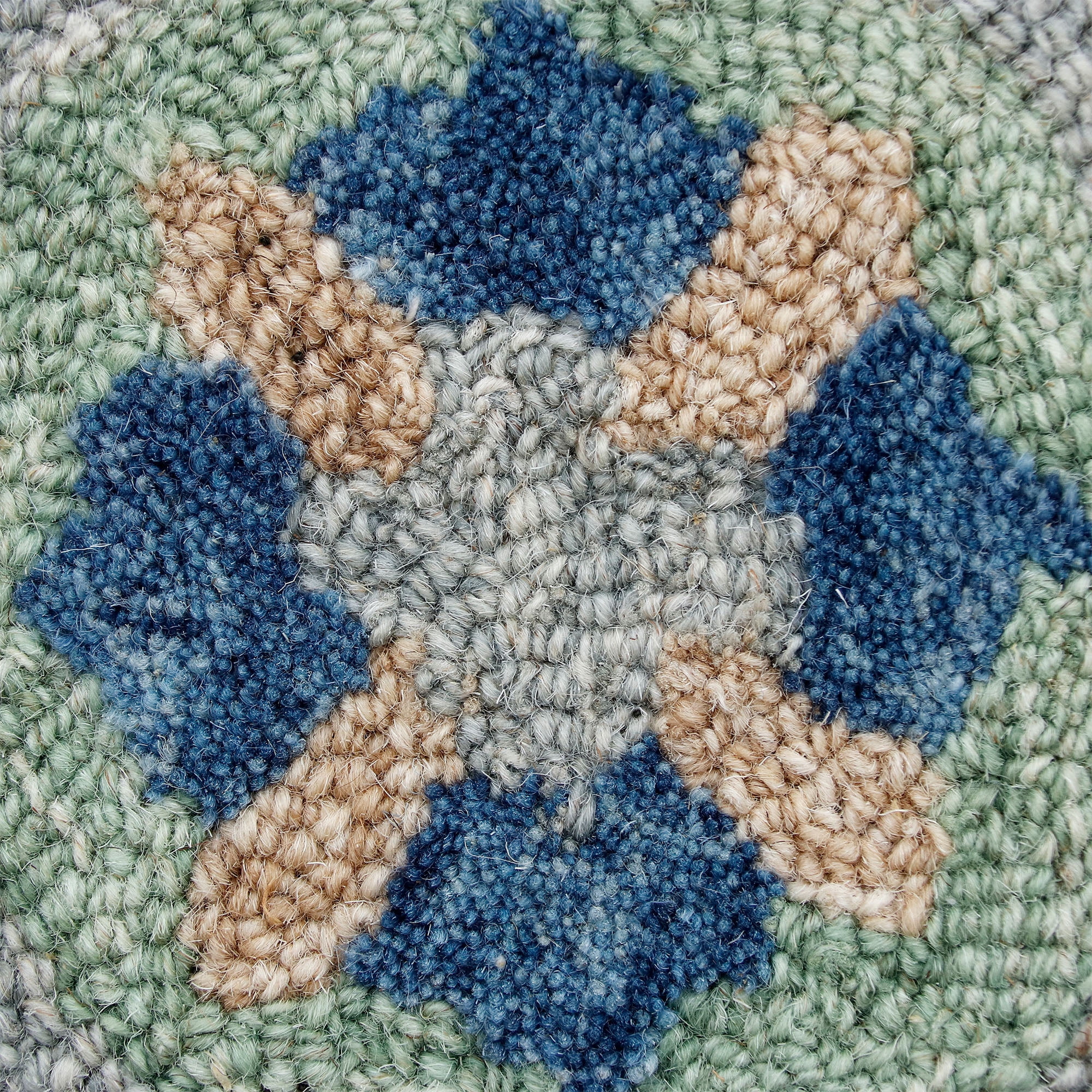Ox Bay Clio 7'3" Round Gray/Beige Suzani Wool Indoor Area Rug