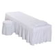 thumbnail image 4 of Juego de sábanas, fundas de almohada y fundas para taburetes para camilla de masaje cosmético, 185x70cm, color blanco. Ropa blanca, 4 of 8