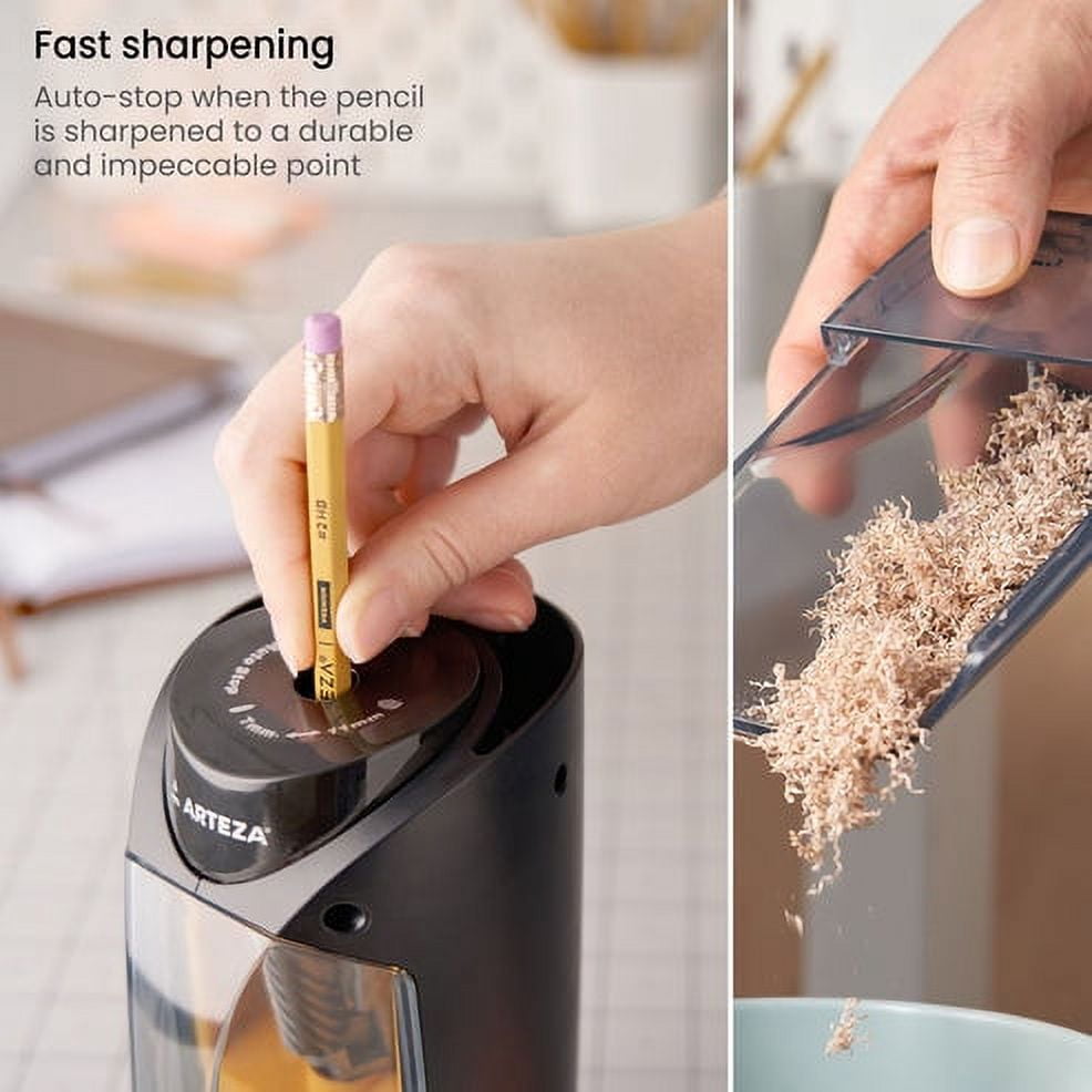 Arteza Automatic Pencil Sharpener with Auto-Stop, Adapter Included