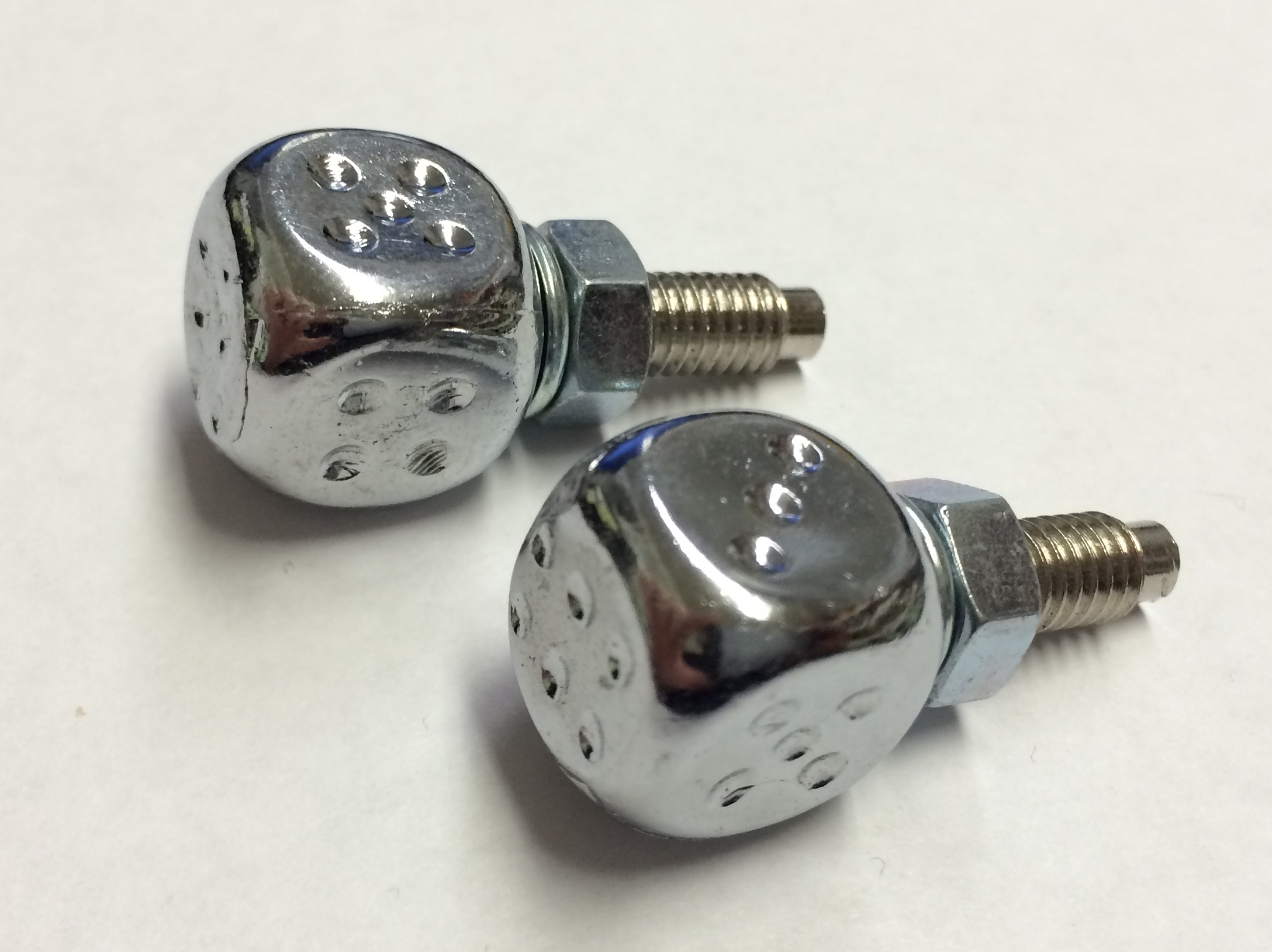 Dice Chrome Plated License Plate Bolts