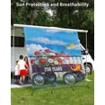 thumbnail image 3 of 4th of July RV Awning Sun Shade Screen 9'X7' 250th Anniversary USA Flag Mesh Sunscreen Poppy Flower Truck Awning Shade Screen with Zipper UV Blocker Completed Kits for RV Motorhome Camper, 3 of 7