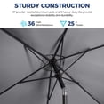 thumbnail image 7 of Sunvivi 6.5 x 10 Ft Rectangular Patio Umbrella, Outdoor Table Market Umbrella with Crank, 6 Steel Ribs, Polyester Canopy, Grey, 7 of 7