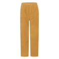 thumbnail image 5 of Women's Corduroy High Waist Wide Leg Casual Trousers with Elastic Waistband and Pockets for Everyday Comfort in Soft Textured Fabric Elastic High Waisted Straight Leg Pull On Trousers, 5 of 5