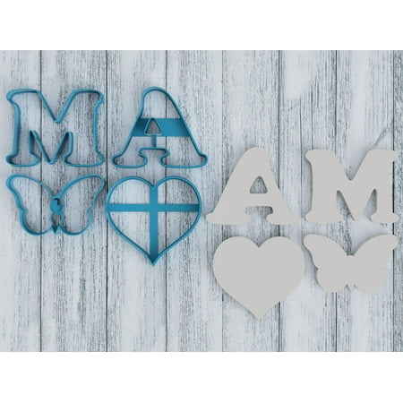 

MAMA with Heart and Butterfly Cookie Cutter / Sugar Cookie / Fondant / Clay (1121)