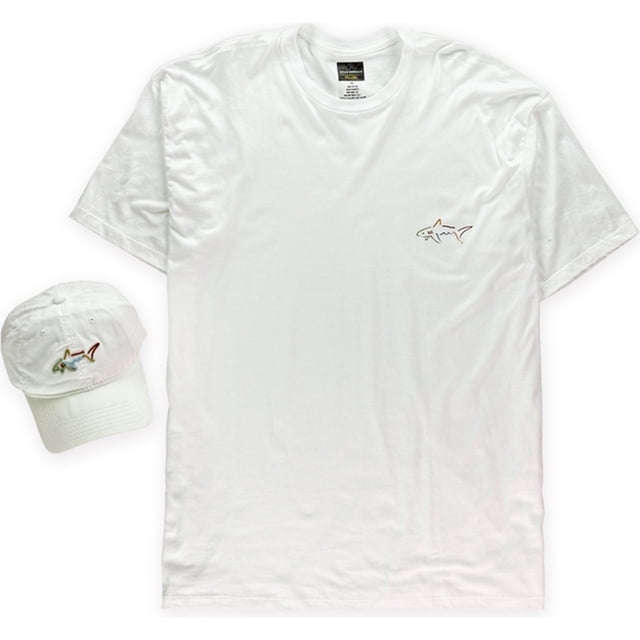 Greg Norman - Juego de regalo para hombre con gorra/camiseta, camiseta gráfica, blanco, XXL Greg Norman Camiseta gráfica