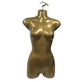 thumbnail image 4 of DisplayTown Gold Female Mannequin Long Torso with Stand Dress Form Tshirt Display Countertop Hollow Back Body with Metal Pole & Hanging Hook S-M Clothing Sizes (Set of 1), 4 of 5