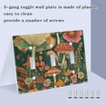 thumbnail image 3 of Yayeee Toggle Light Switch Wall Plate 3-Gang 6.37"x4.48" Decorative Outlet Cover, Floral Mushroom, 3 of 7