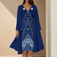 thumbnail image 2 of Tnhcen Two - Piece Print Dress & Long Sleeve Cardigan Set, Women's V - Neck Midi Dress + Open Front Cardigan 4 - Way Stretch, Plus Size Casual Outfit M - 3XL, 2 of 4